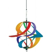 In the Breeze 2484  Rainbow Poly Vortex Spinner  Mesmerizing and Colorful Hanging Wind Spinner