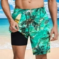 thumbnail image 2 of HAPIMO Quick Dry Board Shorts Men Swim Trunks with Compression Liner Hawaiian Bathing 9" Beach Shorts Casual Outings Travel Shorts Summer Outdoor Swimsuit Shorts Mint Green 3X-Large, 2 of 6
