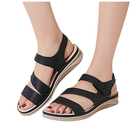 

Women Lace-up Closed Toe Comfortable Slip On Casual Retro Wedges Ladies Sandals
