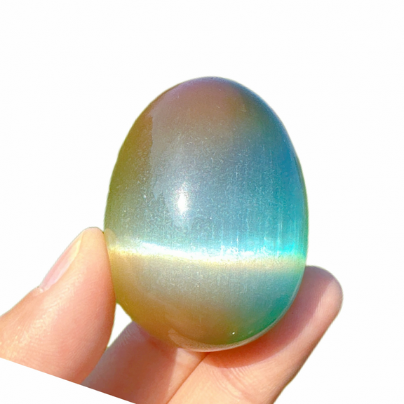 1.8"Colours Cat's Eye Jasper Egg,Crystal Egg,Reiki Healing,Home Decoration,Crystal Gifts,Mineral Samples,Crystal Collection