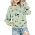 thumbnail image 1 of Lovzfmll Chandail à Col Rond Graphique Géométrique pour Filles, Manches Longues Décontracté, Sans Capuche pour Tout-Petits 2 Ans, 1 of 4