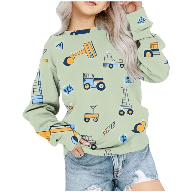 Lovzfmll Chandail à Col Rond Graphique Géométrique pour Filles, Manches Longues Décontracté, Sans Capuche pour Tout-Petits 2 Ans