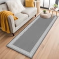 thumbnail image 2 of Grey Geometric Large Area Rugs for Bedroom Living Room, Soft Non Slip Carpet Bedside Rug, Bohemia Tribal Farm Tribal Patterned Rectangular Floor Cover Kitchen Accent Rug 2'x6' for Dining Room/Office, 2 of 9