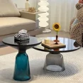 thumbnail image 2 of Mesa de centro de cristal colorida transparente, mesas de salón, mesa de té redonda de alta gama, Muebles, 2 of 4