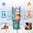 thumbnail image 4 of 40oz Pioneer Colorful Floral Stainless Steel Flip Straw Tumbler with Lid and Straw Spill Proof Travel Cup Double Wall Vacuum Insulated Coffee Mug with Handle White, 4 of 7
