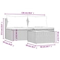 thumbnail image 4 of vidaXL 3 Piece Garden Lounge Set with Cushions Brown Poly Rattan, 4 of 5