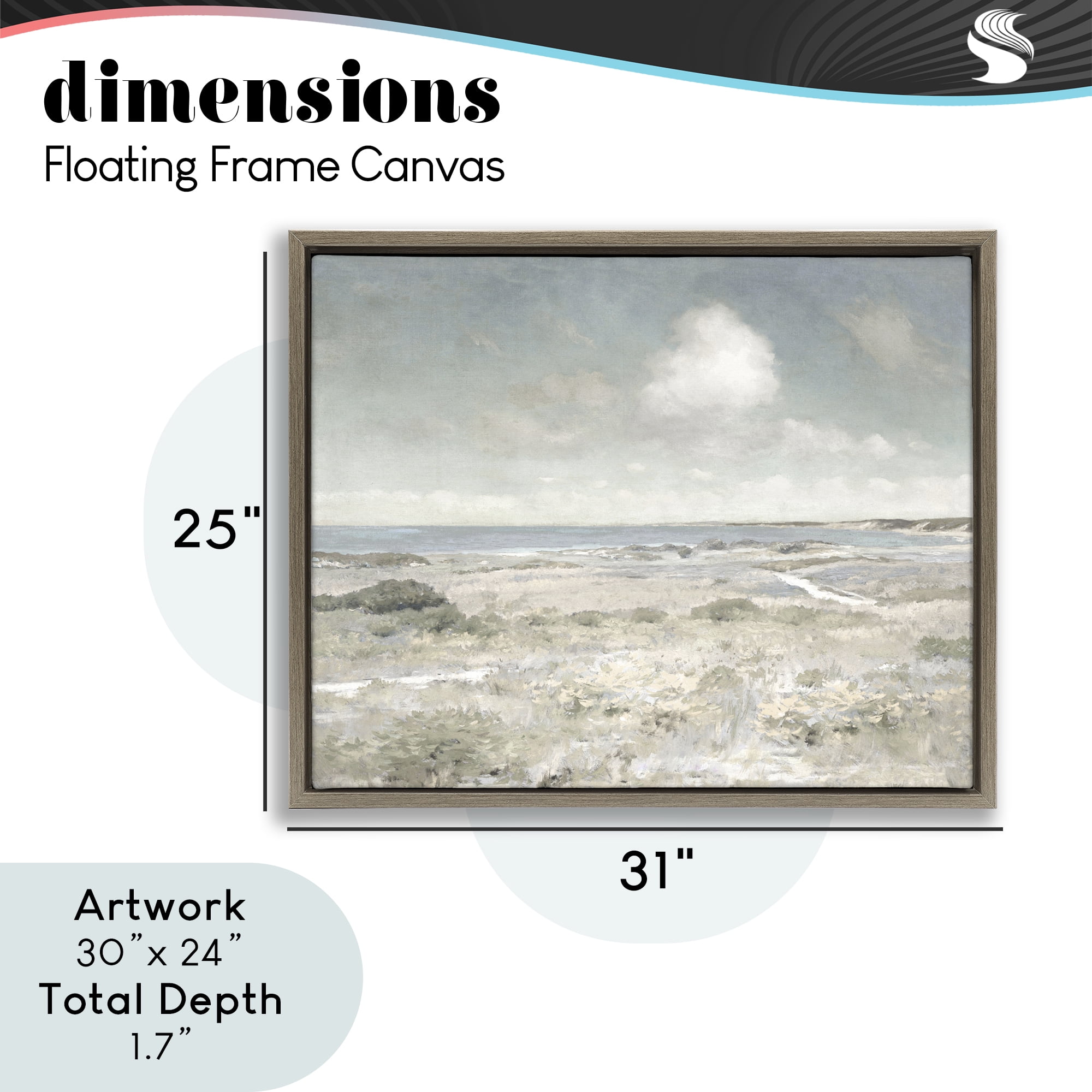 Stupell Industries By The Shore Neutrals Brown Framed Floater Canvas Wall Art, design by Christy McKee