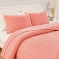 thumbnail image 3 of Coastal Living Harbor Scallop Stitch 3-Piece Quilt Set, Full/Queen, Coral, 100% Cotton Bedding, 3 of 12