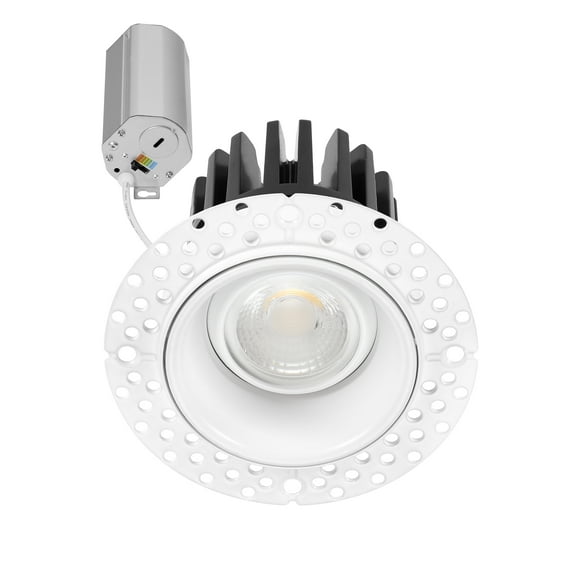 Maxxima 2 in. 5 CCT Adjustable LED Slim Trimless Eyeball Gimbal Downlight, 600 Lumens, Color Selectable 2700K-5000K, 360° Rotation
