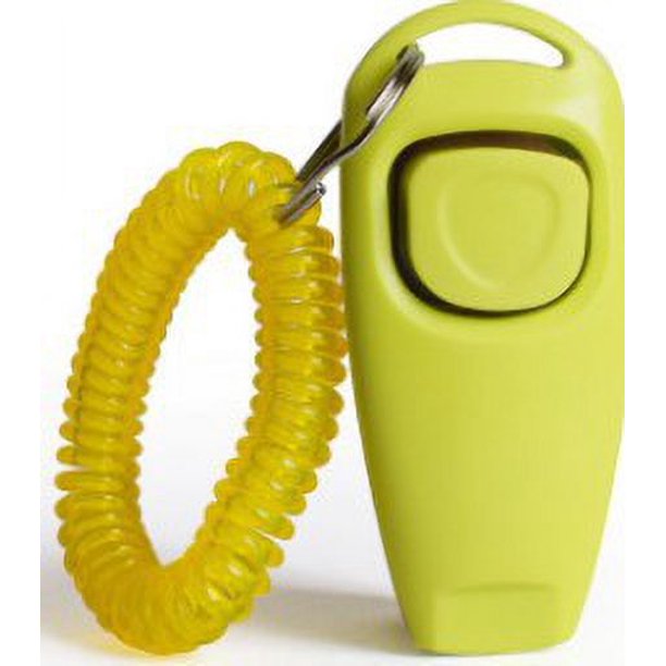 Verde 4PCS Clicker de Entrenamiento de Mascotas 2 en 1 Clickers de Entrenamiento de Mascotas con Correa para la muñeca Silbato de Recuerdo Tren Comportamiento Suministros para Perros