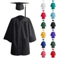 thumbnail image 3 of Odeerbi Toddler Boys Girls Graduation Gown Cap Tassel Set Children's Long Sleeve Bachelor's Graduation Performance Suit Set Round Neck Blouses Sets Black, 3 of 3