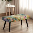 thumbnail image 2 of Jiueut Watercolor Butterfly Daisy Lavender Print Dining Bench Cover, Stain Resistant Bench Seat Protector Cover with Elastic Band Breathable Rectangle Seat Cushion Long Chair Cover for Home Hotel, 2 of 7