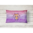thumbnail image 2 of Carolines Treasures BB7428PW1216 Pink and Purple Owl Watercolor Canvas Fabric Decorative Pillow  12H x16W multicolor, 2 of 3