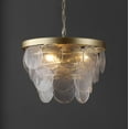 thumbnail image 4 of SAFAVIEH Chrys 3-Light Glam Gold Iron Glass Chandelier, 4 of 8