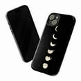 thumbnail image 4 of Celestial Cat Moon Phases Phone Case, Minimalist Black Night Sky Protective Cover for iPhone 16 15 14 13 12 11 Pro Max Mini Plus, 4 of 6