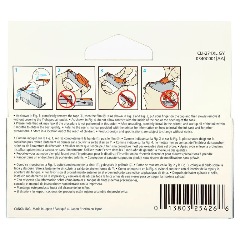 0340C001 (CLI-271XL) High-Yield Ink, Gray 0340C001 (CLI-271XL) High-Yield Ink, Gray