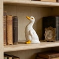 thumbnail image 1 of Figura de pato de cerámica para decoración de escritorio | Adorno de desatascador de inodoro para baño | Detalle decorativo original para estante o encimera, 1 of 7
