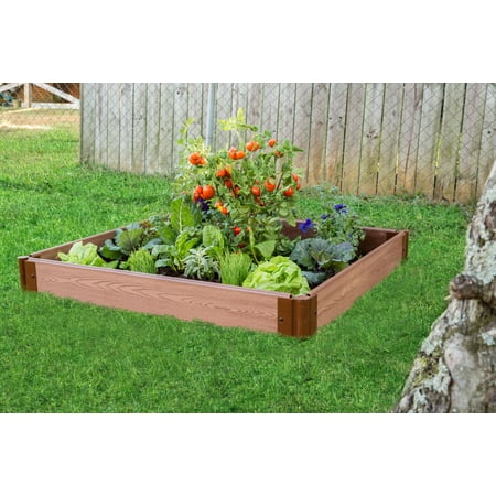 - Frame It All Classic Sienna Raised Garden Bed 4' x 4' x 5.5” – 1” profile