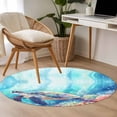 thumbnail image 5 of Area Rug 36in, Summer Sea Turtle Starfish on Blue Floor Carpet Living Room Rug, Watercolor Coral Non-Slip Welcome Mat Indoor Rugs for Bedroom Dining Room, 5 of 9