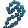 thumbnail image 5 of DecMode Handmade Round Blue Glass Garland with Tassel with Knotted Brown Jute, 5 of 17