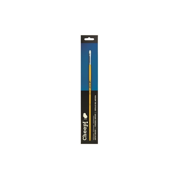 Cheep! White Nylon LH Filbert #2 Paint Brush with Wood Handle - paint brushes for Acrylic , Oil or Watercolor - Face application, Nail Art