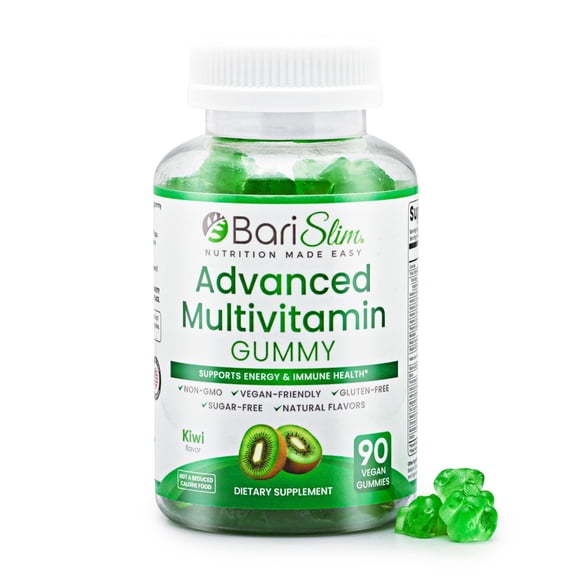 BariSlim Multivitamin Gummies for Energy Support, Adult, Kiwi Flavor, 90 Count