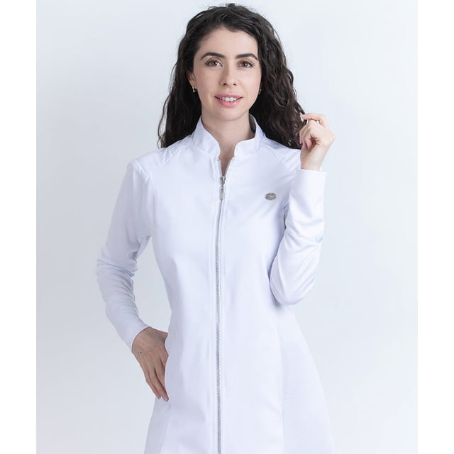 Bata de Laboratorio Médica Bleufox Altair Blanca Antifluido Repelente Mujer