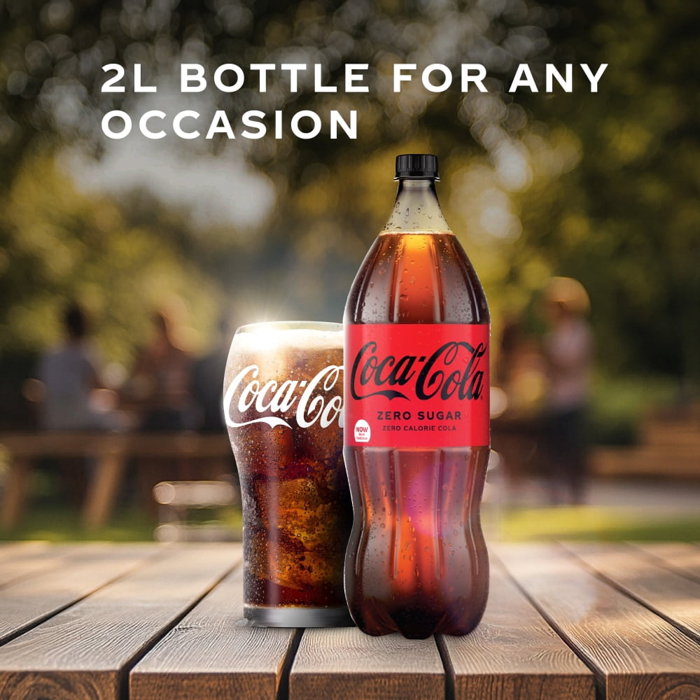Coca-Cola Zero Sugar Soda Bottle 2 liter - 3 Pack