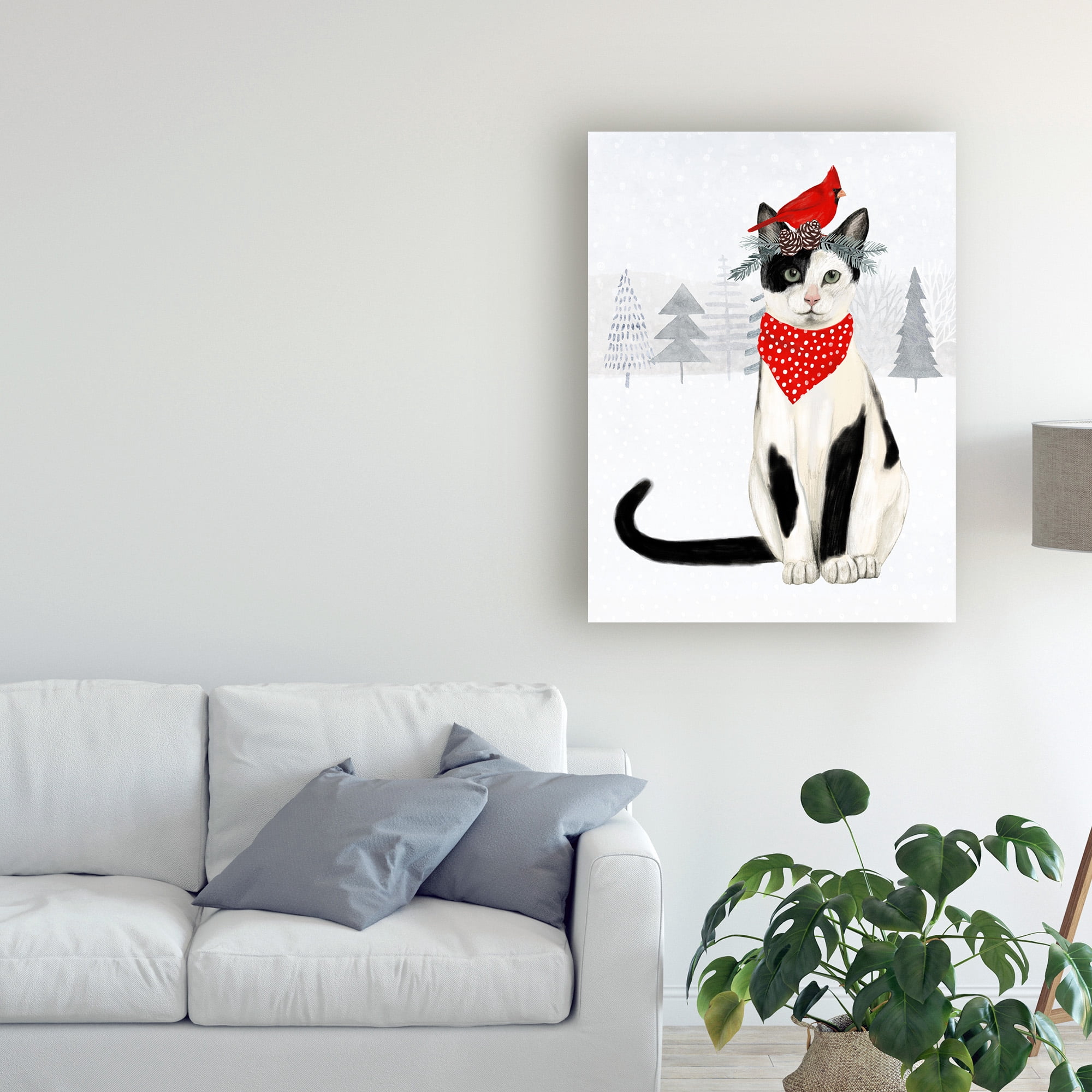 Trademark Fine Art 'Christmas Cats And Dogs VI' Canvas Art by Victoria Borges