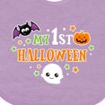 thumbnail image 4 of Inktastic My 1st Halloween with Bat Ghost Pumpkin and Stars in White Boys or Girls Baby Bib, 4 of 4