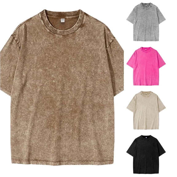 Shachafan Distressed Washed Style Basic Crewneck Tee Shirt For Boys Casual Everyday Wear Comfortable Blend Top Top Kid