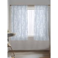 thumbnail image 5 of Sheer Curtains 63 Inch Length, Light Blue Botanical Semi Sheer Curtains Light Filtering Window Treatment, Pastoral Elegant Spring Floral Privacy Voile Drapes for Living Room Bedroom 52x63 Inch, 5 of 7