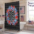 thumbnail image 5 of Independence Day Shower Curtain, 72" x 72", Red Blue Flower Black Plaid Bow Star Abstract Waterproof Bathroom Curtain Washable Shower Curtain Set with 12 Hooks, 5 of 9