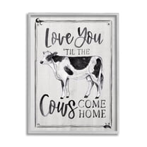 Stupell Industries Love You 'til Cows Come Home Phrase Vintage, 16 x 20,Design by Arrolynn Weiderhold