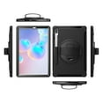 thumbnail image 3 of Dteck Galaxy Tab S6 10.5 2019 Case, Heavy Duty Shockproof Rugged Case with Hand Strap/360 Rotating Stand / Shoulder Strap For Samsung Tab S6 SM-T860/T865/T867 2019 Model, Black, 3 of 9