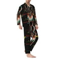 thumbnail image 3 of Kll Glitch Screaming Skull Sleepwear Mens Flannel Pajamas,Long Cotton Pj Set, 3 of 9