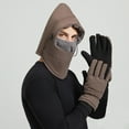 thumbnail image 2 of jobturf Balaclava Face Mask Men Waterproof Windproof Thickened Thermal Winter Hats with Gloves 2 Piece Outfits 3 in 1 Ski Cap and Glove Set, 2 of 6