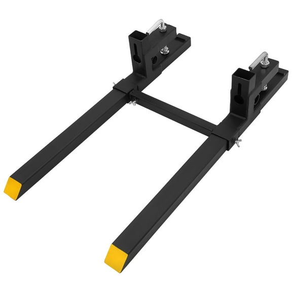 Kojooin 43" 2500lbs Clamp on Pallet Forks Heavy Duty Tractor Forks with Adjustable Stabilizer Bar Quick Attach Pallet Fork for Bucket Tractor Loader Skid Steer