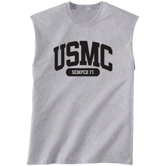USMC Semper Fi Marines Sleeveless Shooter Shirt - Sport Grey