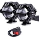 thumbnail image 1 of 2 * Faros delanteros de motocicleta, faros LED Cree de 1200 lm 6500 k para faros Drl con luz alta/luz baja/flash 3 modelos con interruptor de encendido/apagado Color plateado, 1 of 3