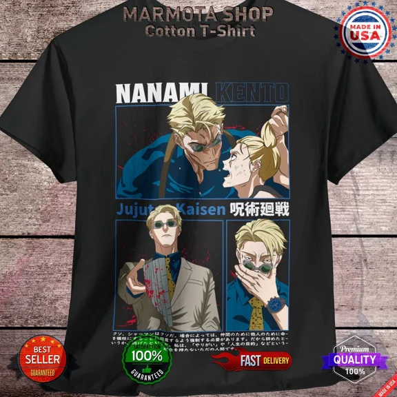 RARE Nanami Kento Jujutsu Kaisen T-Shirt Gojo Satoru Anime Japanese Tee Shirt JJK All