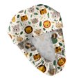 thumbnail image 5 of Voska Women's Ponytail Scrub Hat Animal Print Cotton Adjustable Work Cap Salon Restaurant Nursing Daily Full Coverage Headwrap Yellow one size, 5 of 6