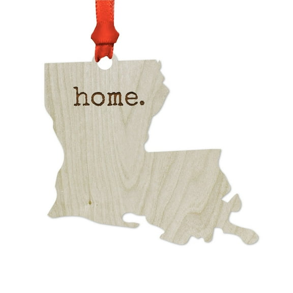 Laser Engraved Wood US State Christmas Ornament, home., Kentucky, Includes Ribbon and Gift Bag