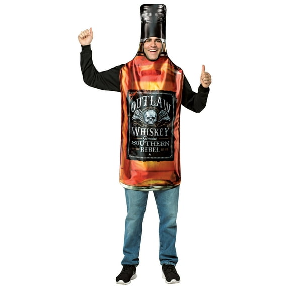 Rasta Imposta Get Real Whisky Bottle Halloween Costume, Adult One Size Fits Most, Brown