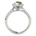 thumbnail image 4 of Rings for Women 0.98 Carat Diamond and Cushion Cut Green Amethyst Ring pave 10K White Gold, 4 of 5