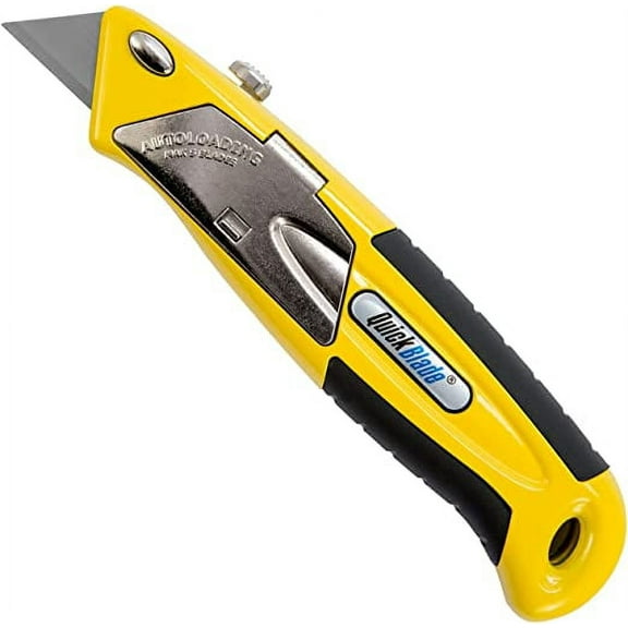 Pacific Handy Cutter QBA375 Autoloading Utility Knife, Automatic Blade Changing, with 5 Additional Blades , Yellow