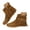 Brown, variant on Women's Fringe Ankle Boots Winter Warm Flats Combat Booties Tassel Walking Riding Short Boots