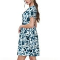 thumbnail image 2 of Honeii Daisies Flowers Print Women’s Short Sleeve Dress, Comfortable Casual Dress, Soft Polyester Spandex Blend, Stylish Everyday Wear for Summer, Perfect for Travel and Vacation, 2 of 6
