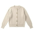 thumbnail image 4 of IWRICH Women's Cardigan Sweaters Casual Lightweight Long Sleeve Button up Coats Crewneck Knit Fall Outwear White XL, 4 of 4
