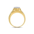 thumbnail image 4 of 14kt Yellow Gold Round Diamond Cluster Bridal Wedding Engagement Ring 1-1/2 Cttw, 4 of 4